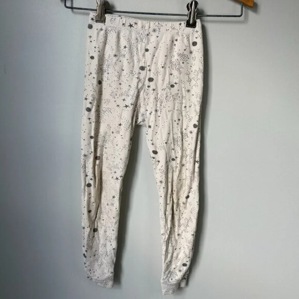 Rylee + Cru Natural Celestial Star Long Pajama Pants Kids 6-7 Y Organic Cotton